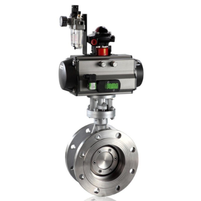 High Performance Butterfly Valve with Pneumatic Actuator and Manual