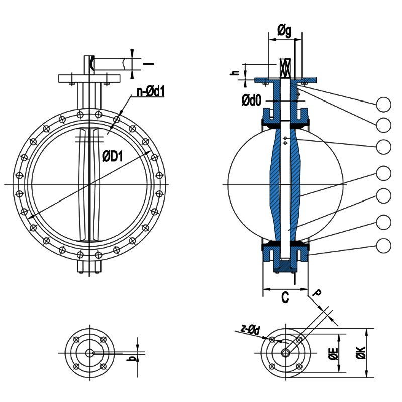 Flange-Butterfly-Valve-Drawing