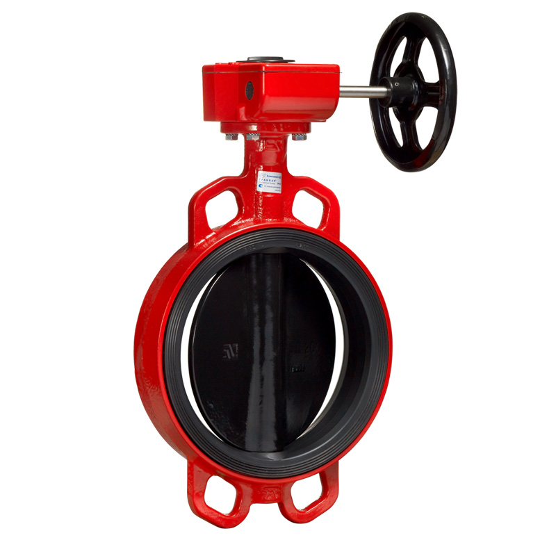 Red turbine head to clamp rubber butterfly valve