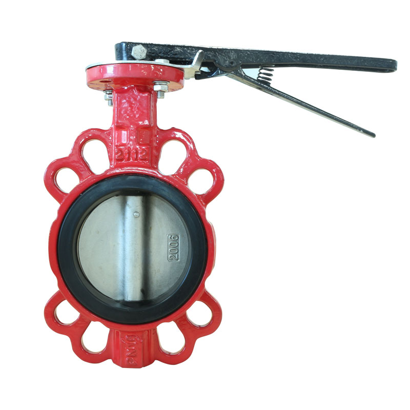 4 inch red wafer Cast Iron butterfly valve