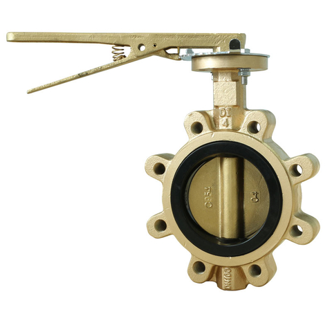 DN100 Gold spraying Ductile Iron Lug buttfly valve 