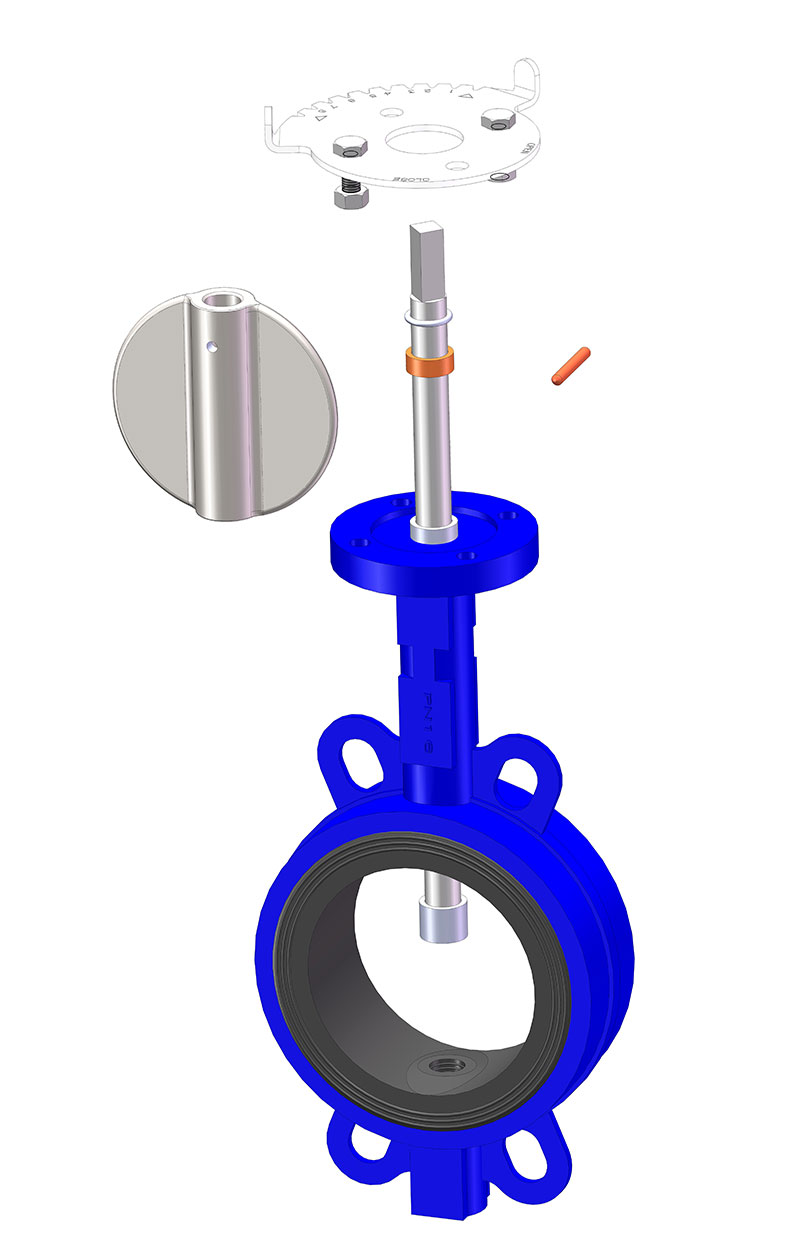 TFW Butterfly valve Exploded view