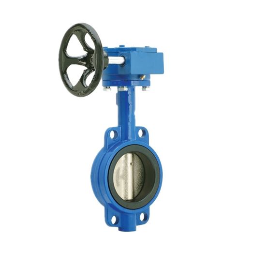 Viton Lined EPDM Seat with Gear Box Wafer Butterfly Valve