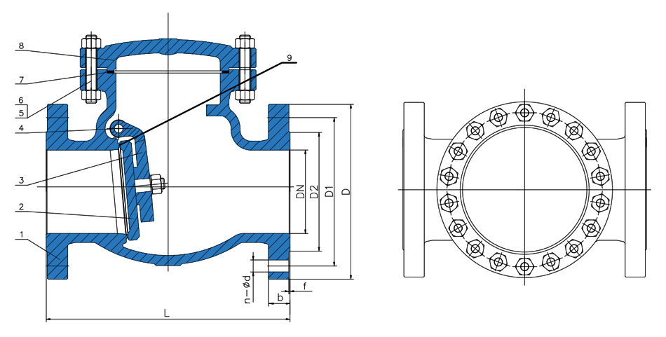 Swing-Check-Valve-Drawing